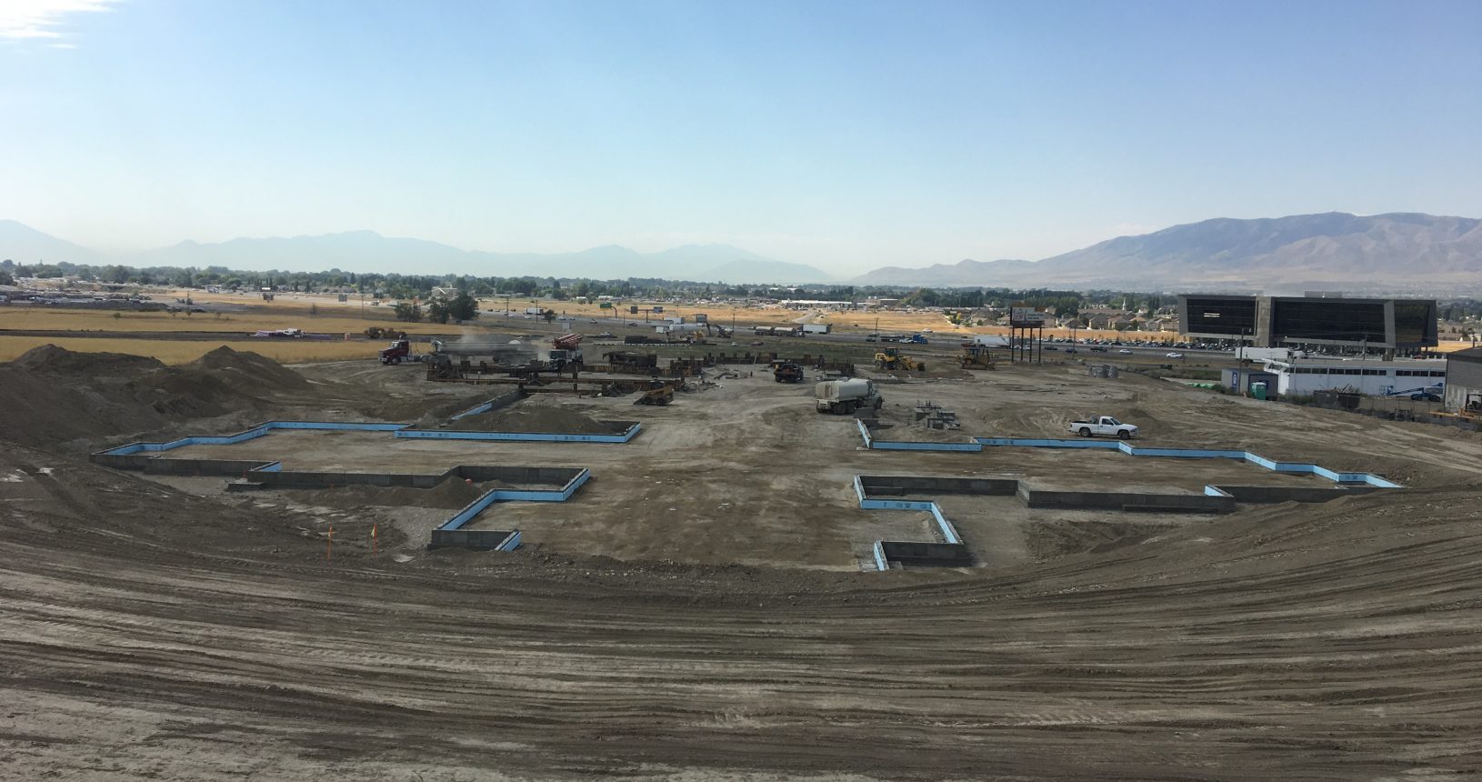 A view of the construction site from across the street.