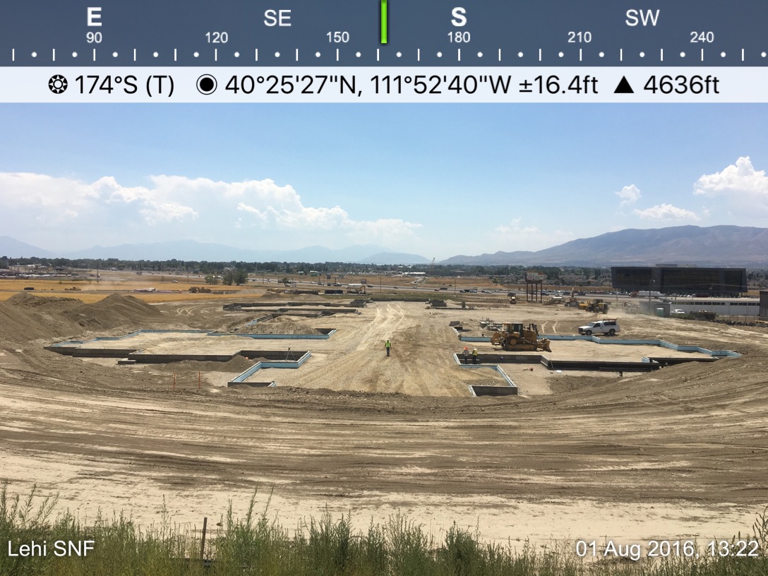 A view of the construction site from above.