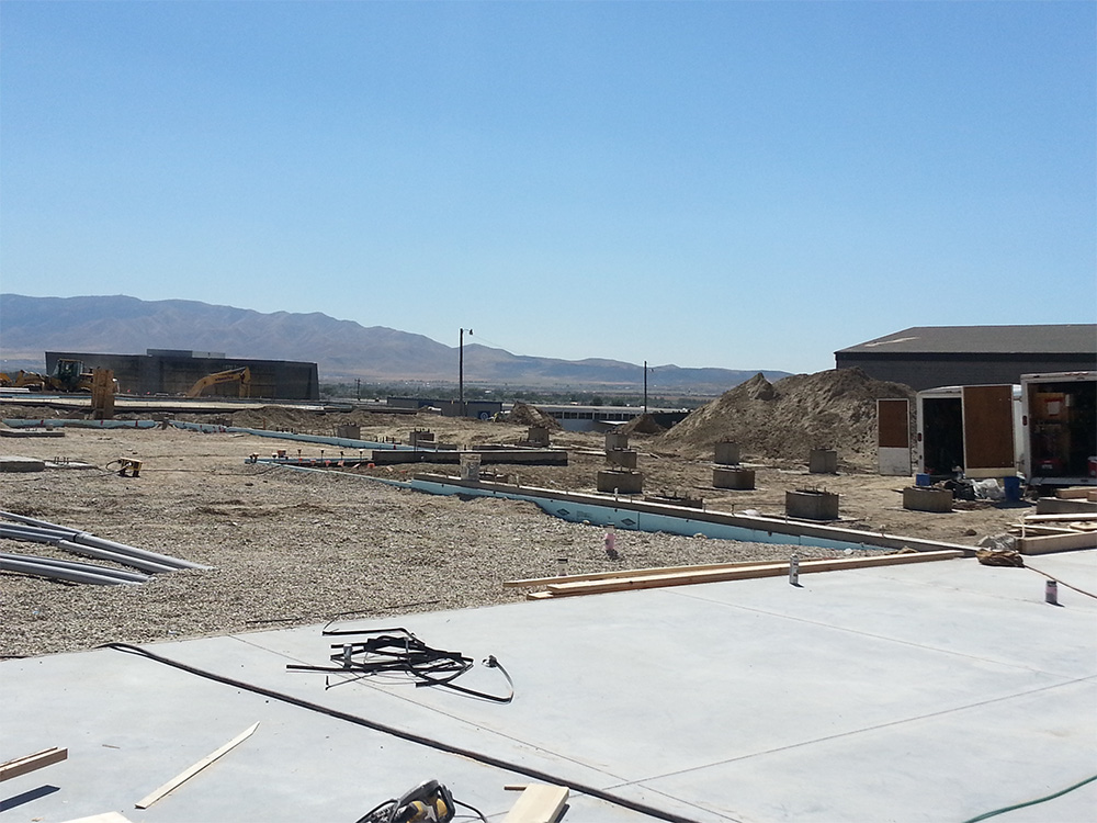 A view of the construction site from across the street.