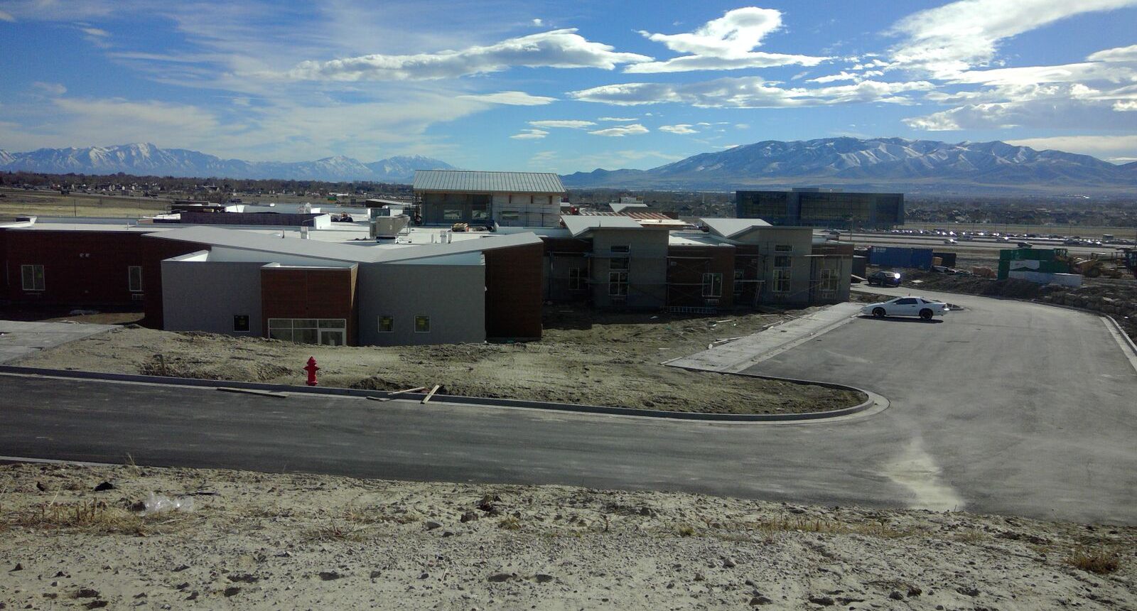 A view of some buildings and a road.