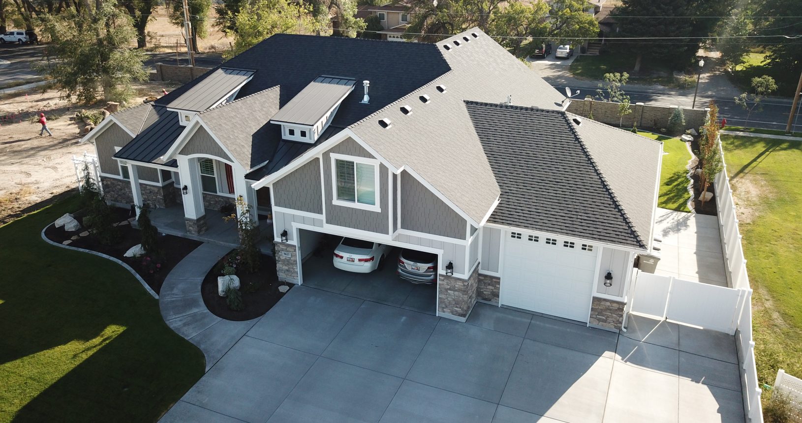 A large house with a lot of windows and doors